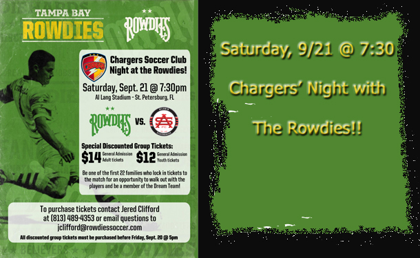 Chargers Night with the Rowdies 9-21-13